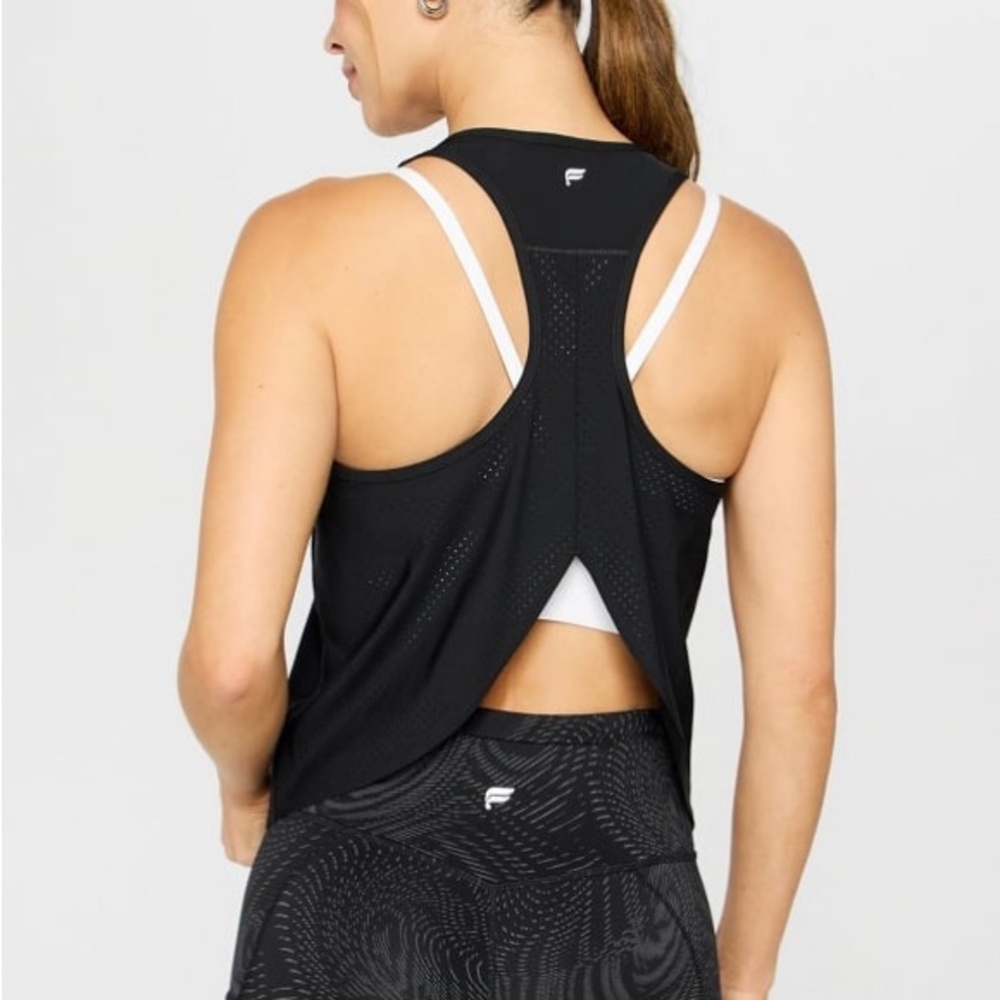 Fabletics Black Racerback Tank Top - Picture 2 of 6